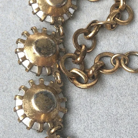 J Crew Anna Wintour Necklace Georgian Collet RIviere Rivoli Clear Crystal Brulee - Picture 7 of 9